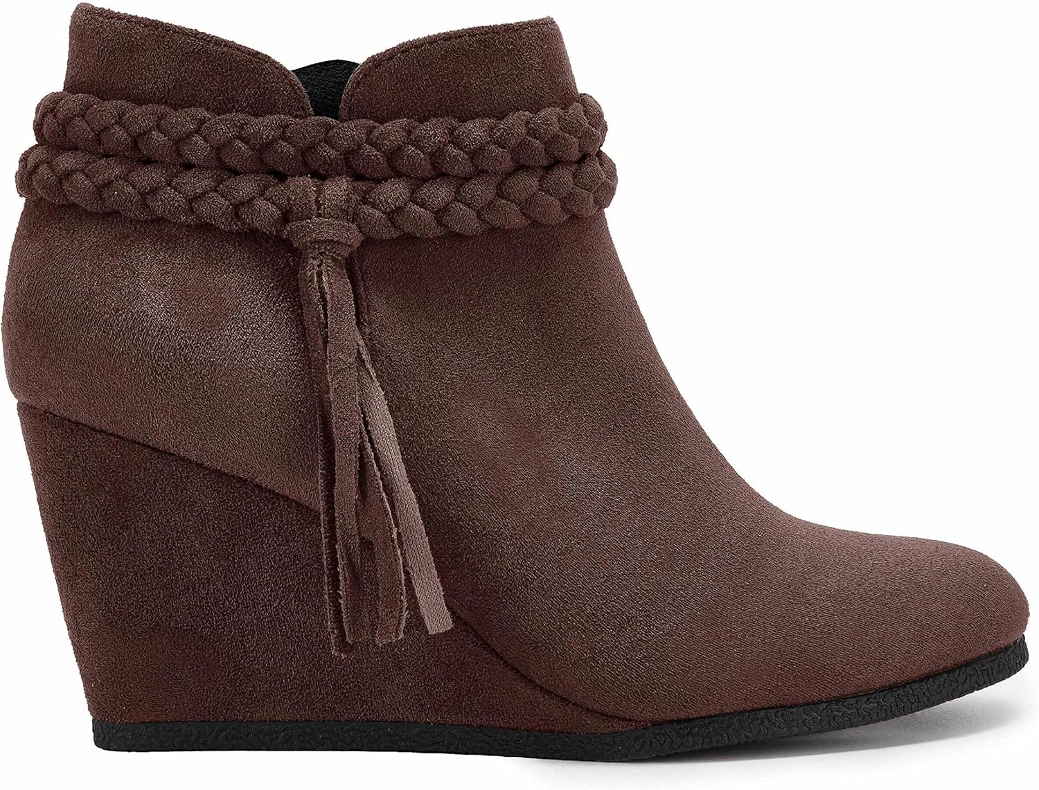 Womens Wedge Ankle Boots Braided Fringe Strap Western Heeled Fall Booties Dress Shoes - Image 3