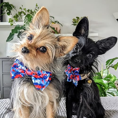 Miniatura 8 de Huxley & Kent Pajarita americana extragrande para mascotas 4 de julio, divertida y cómoda para perros y gatos