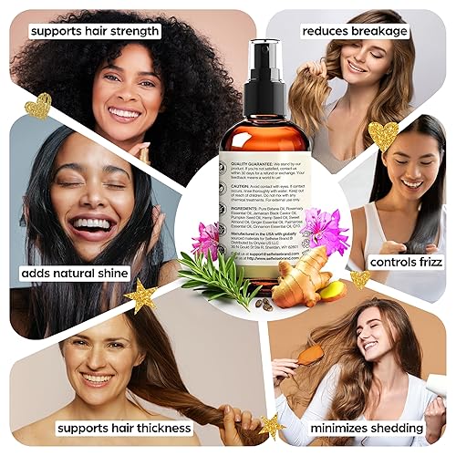 Miniatura 5 de SELFWISE Aceite de batana para el crecimiento del cabello con ricino de romero, 100% puro, orgánico, prensado en frío, sin refinar de Honduras por