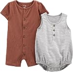 Simple Joys by Carter's Petits garçons Bouton Rompers, Pack de 2Romper
