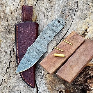 7'' Damascus Knife Making Kit DIY Handmade Knife Kit Includes Knife Blank Knife Steel