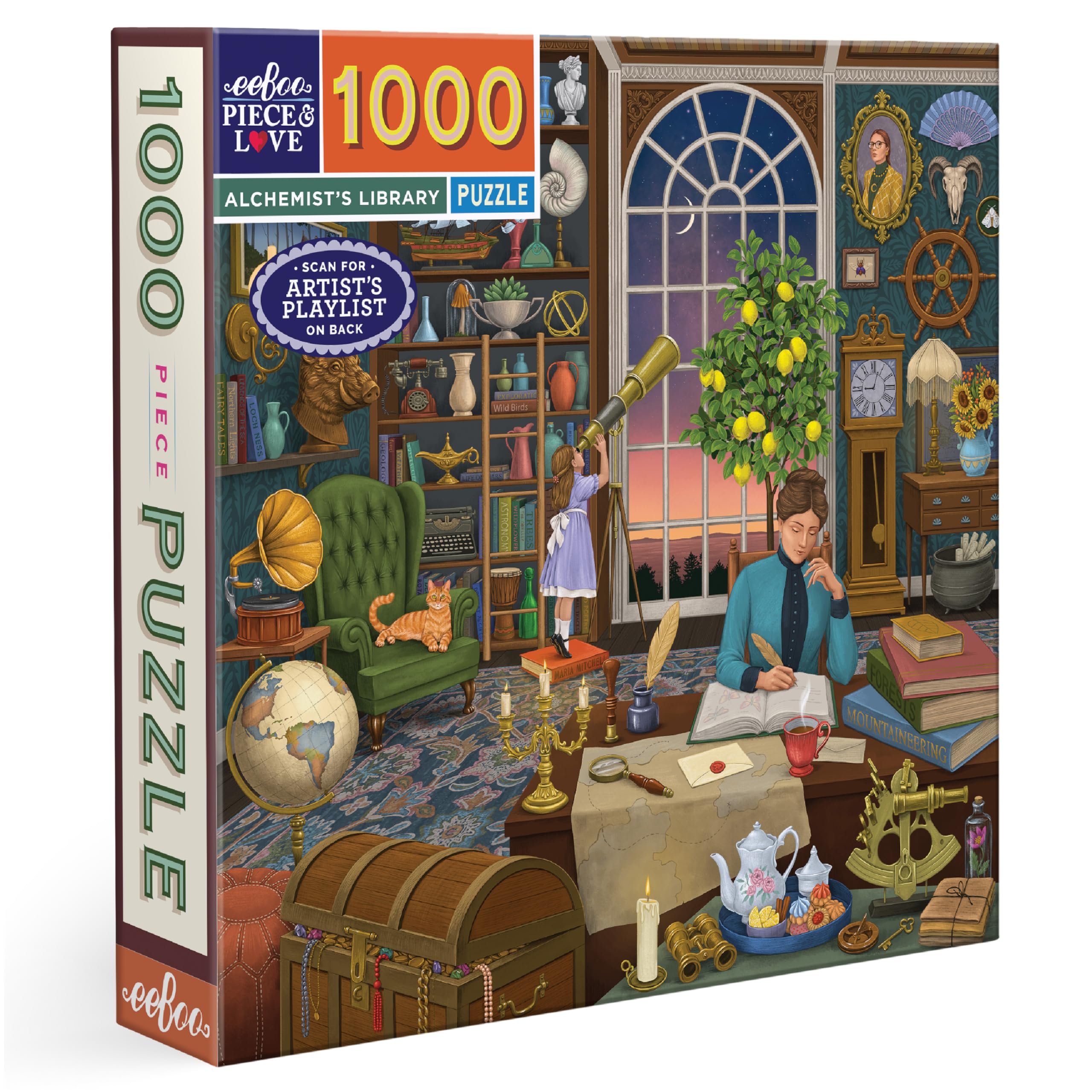eeBoo Piece and Love Alchemist's Library 1000 piece square adult Jigsaw Puzzle