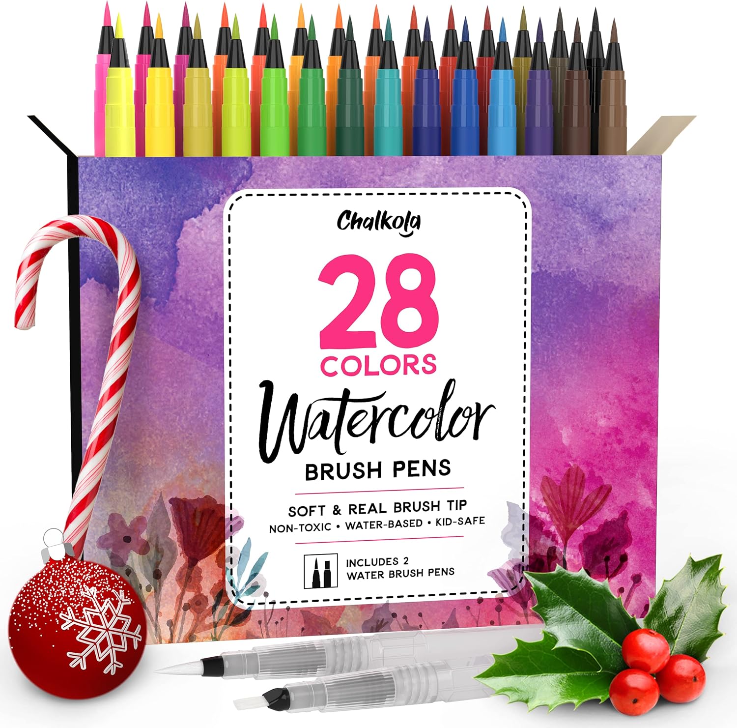 Chalkola Watercolor Brush Pens Set of 28 Colors, Water Color Painting