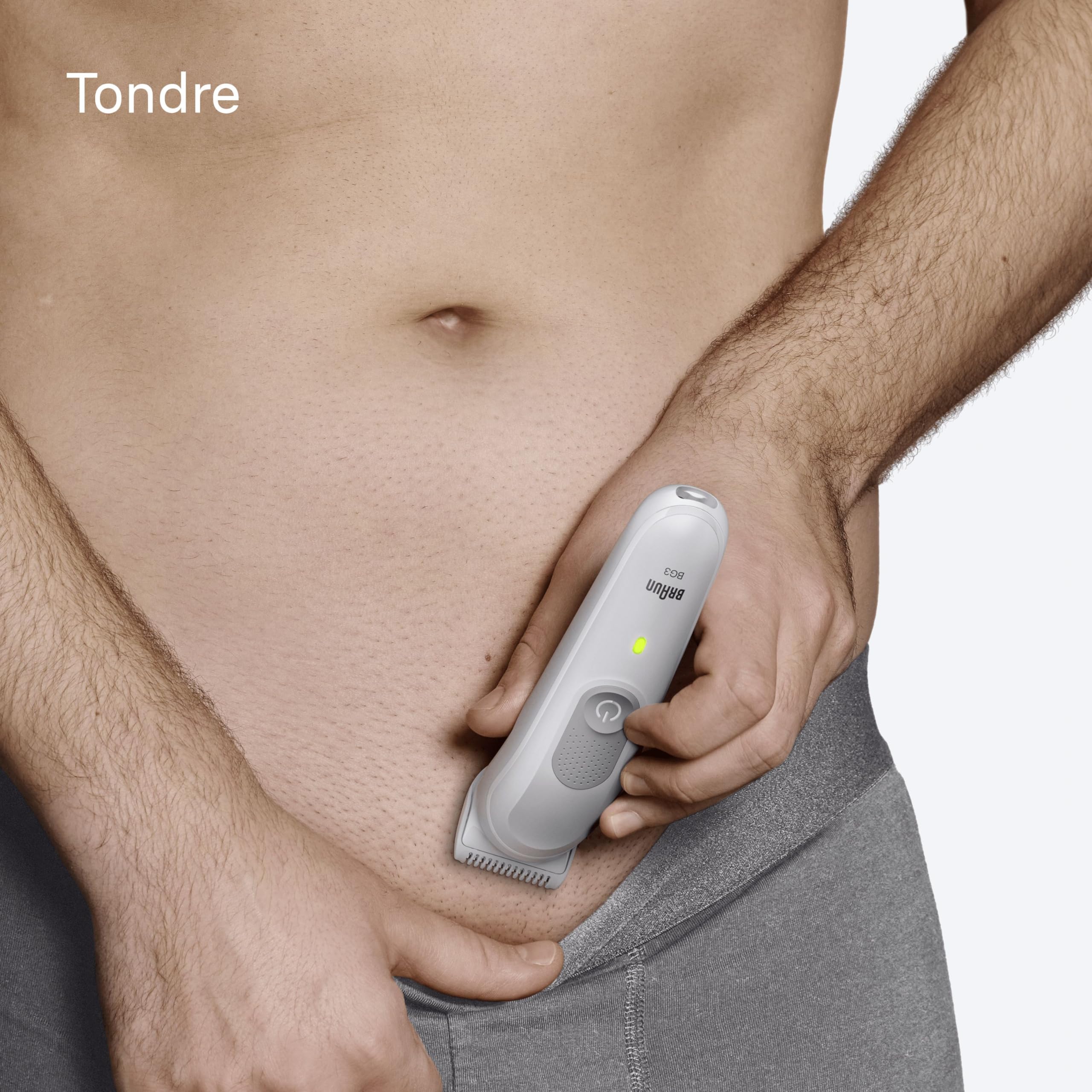 Braun Tondeuse Electrique Homme, pour le Corps, Series 3 BG3575, Grise | Etanche, Batterie Rechargeable, sans Fil, Coffret avec +6 Outils de Rasage, Sabot Zones Sensibles, Emballage en Carton