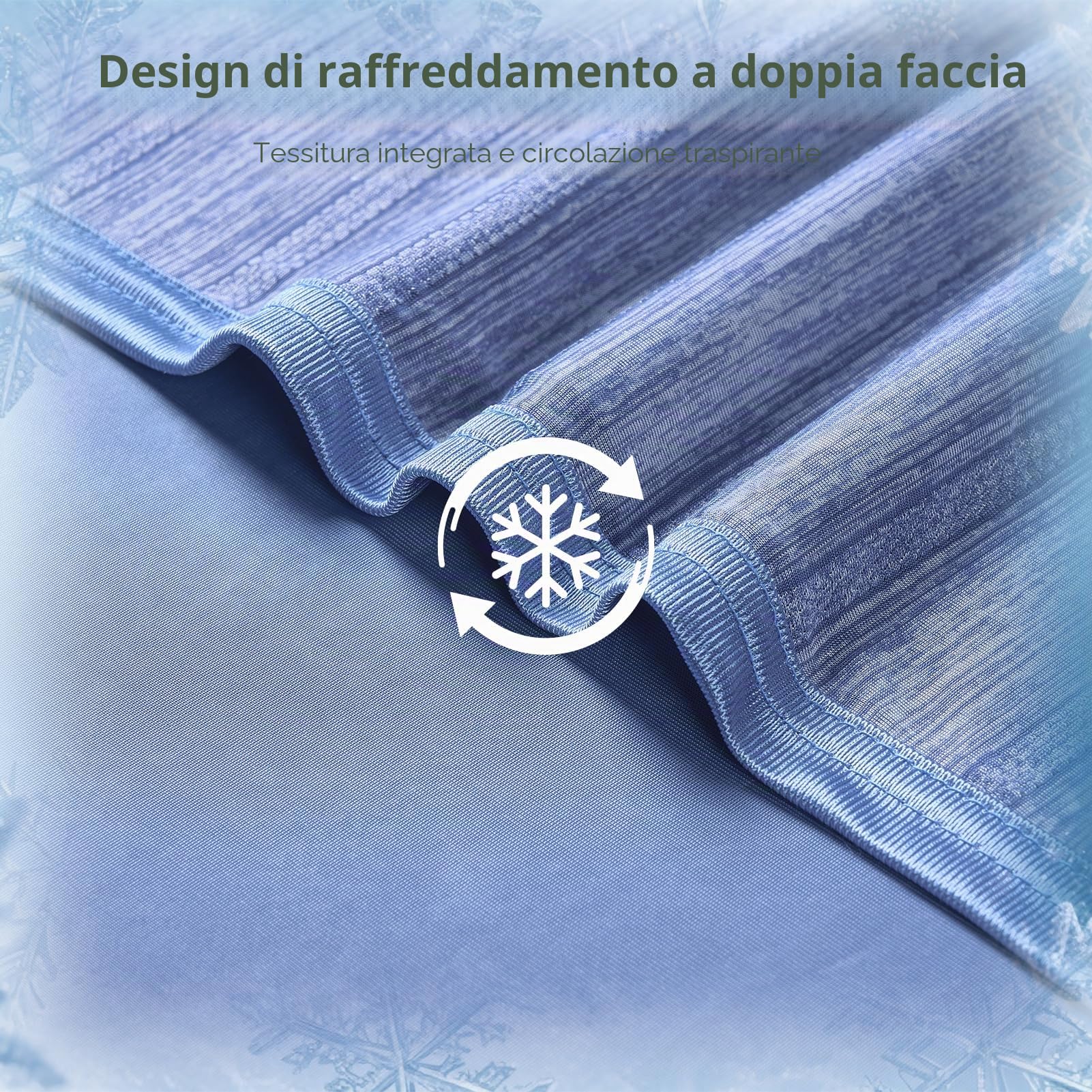 OMERAI Coperta Refrigerante 2 Lati, 130X150CM Coperta Rinfrescante Letto per l'estate Q-Max>0.45 Super Morbido Traspirante Cooling Blanket Blu