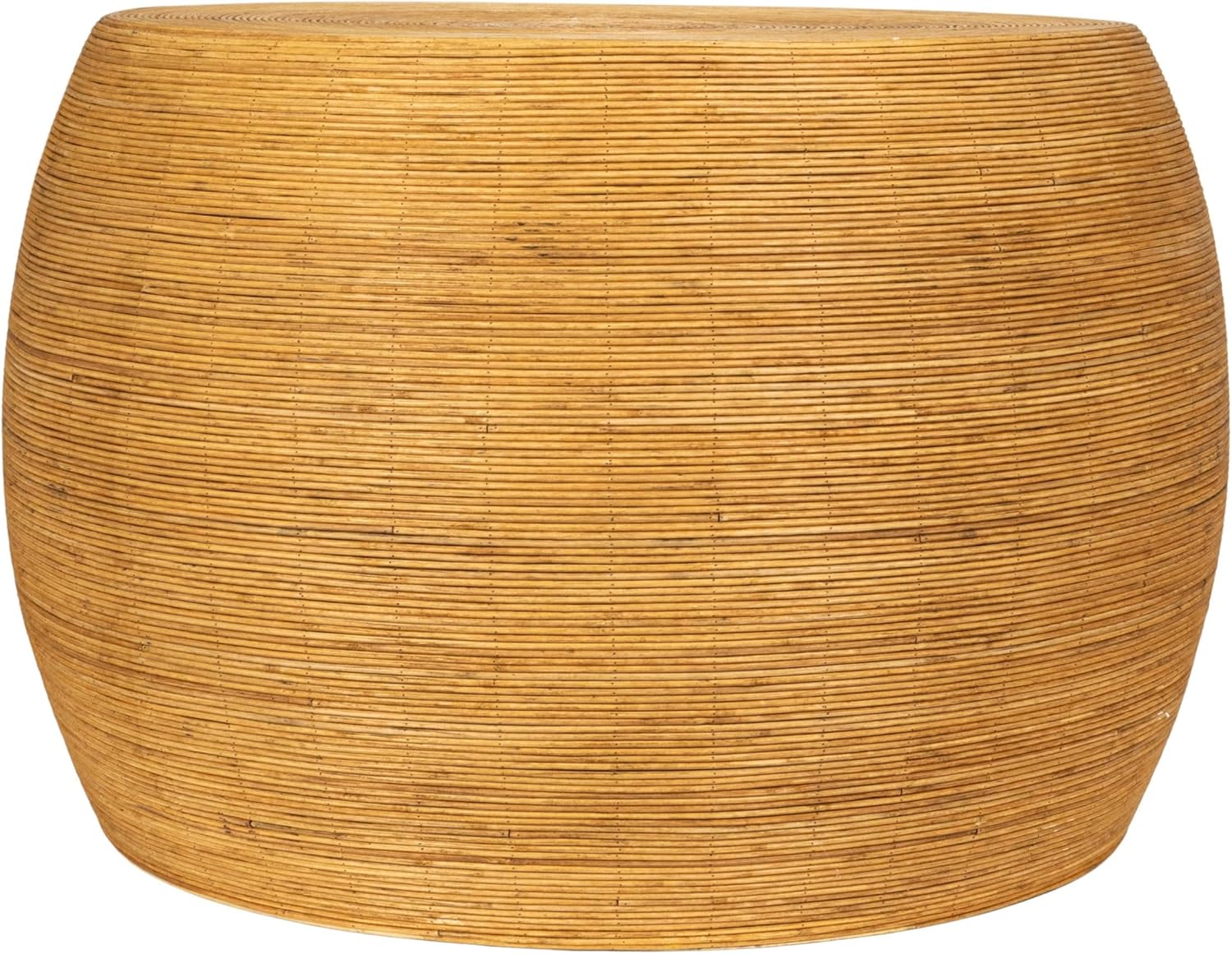 Creative Co-Op Round Bamboo Rattan Barrel Coffee Table, Natural