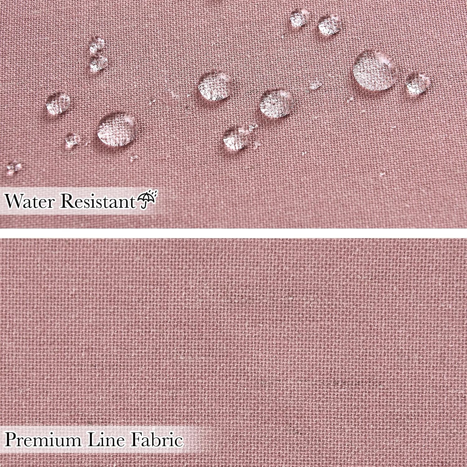KGORGE Linen Fabric Shower Curtains-Semi Sheer Button Hole Lightweight Waterproof Privacy Linen Blend Shower Curtains Sets for Nursery Bathroom with 12 Hooks, 72 x 84 inches Long, Dusty Pink, 1 Panel