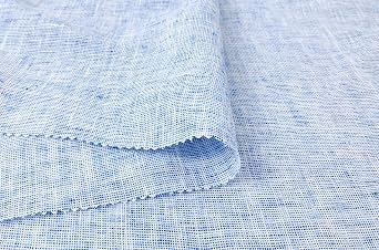100% Linen Fabric, Delave Vintage Yarn Dyed, Medium-Heavy Weight 52" Wide Pre-Washed Soft for Apparel, Crafts & Home Decor | The Linen Lab Blue Dot, 1 Yard pre Cut