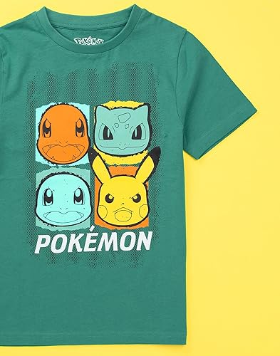 Miniatura 3 de Pokemon Camisetas para Niños Gris Verde O Negro Top Pikachu Squirtle Bulbasaur Charmander