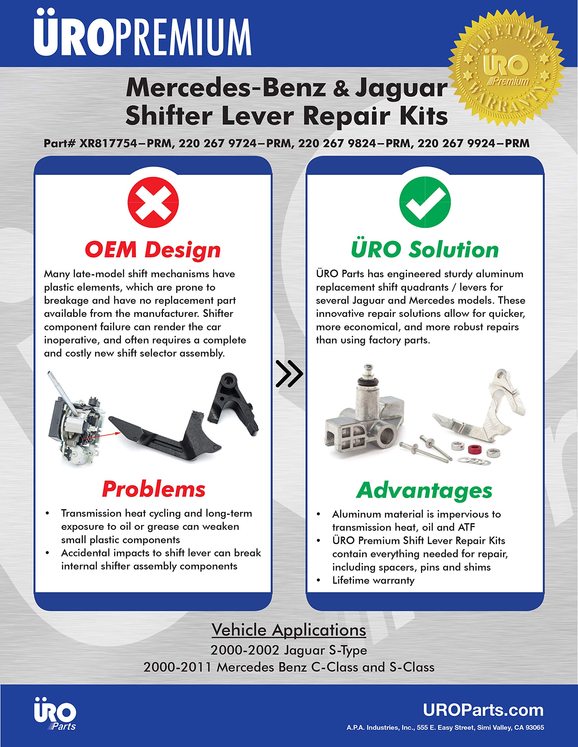 Amazon.com: URO Parts XR817754PRM Shifter Lever Repair Kit  