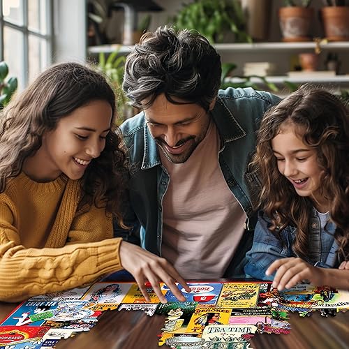 Miniatura 4 de White Mountain Teatime - Rompecabezas de collage retro de 1000 piezas para abuelos adultos