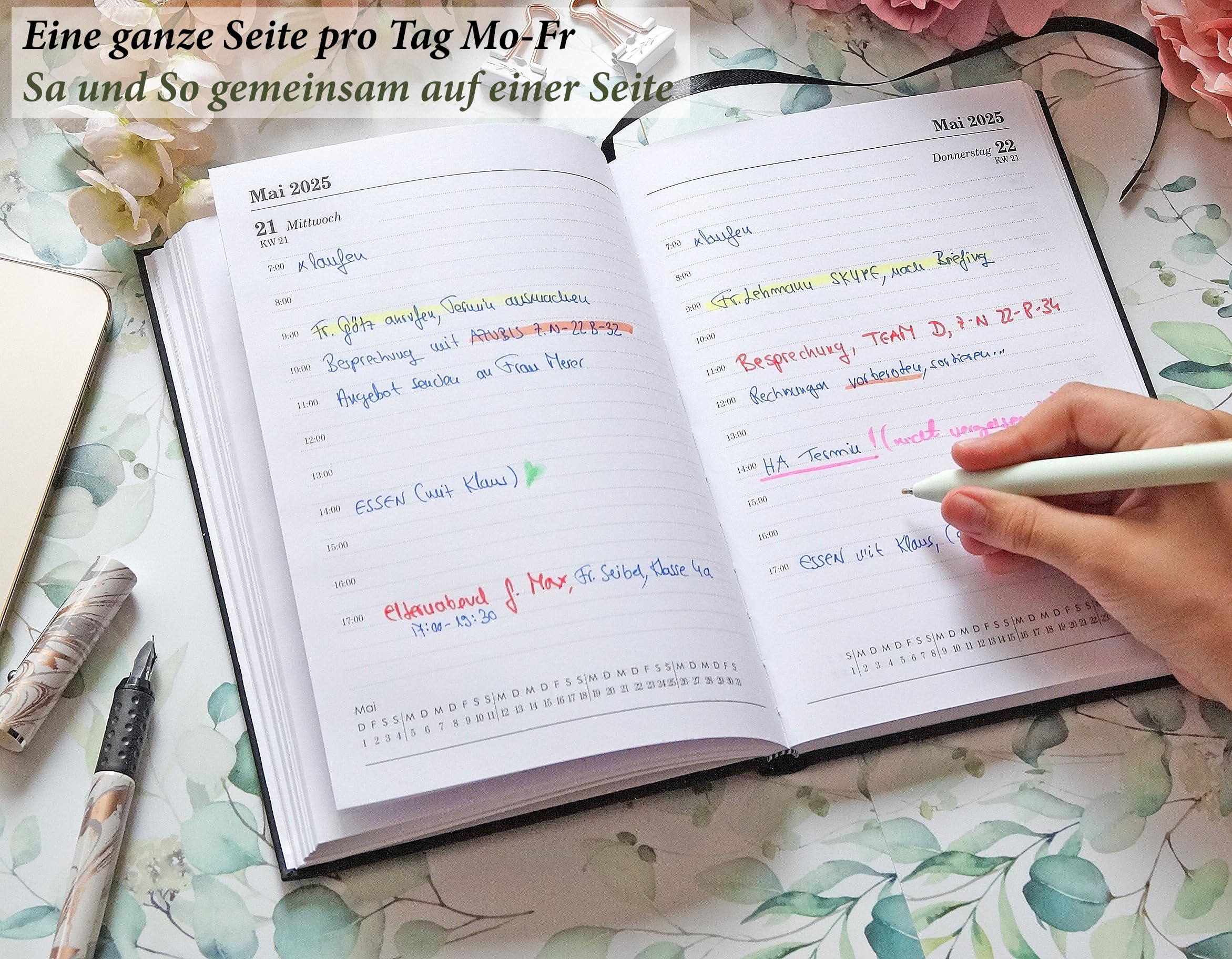 Book Calendar 2025 A5 - Leather Look Design Executive Planner 2025 A5 - View #7