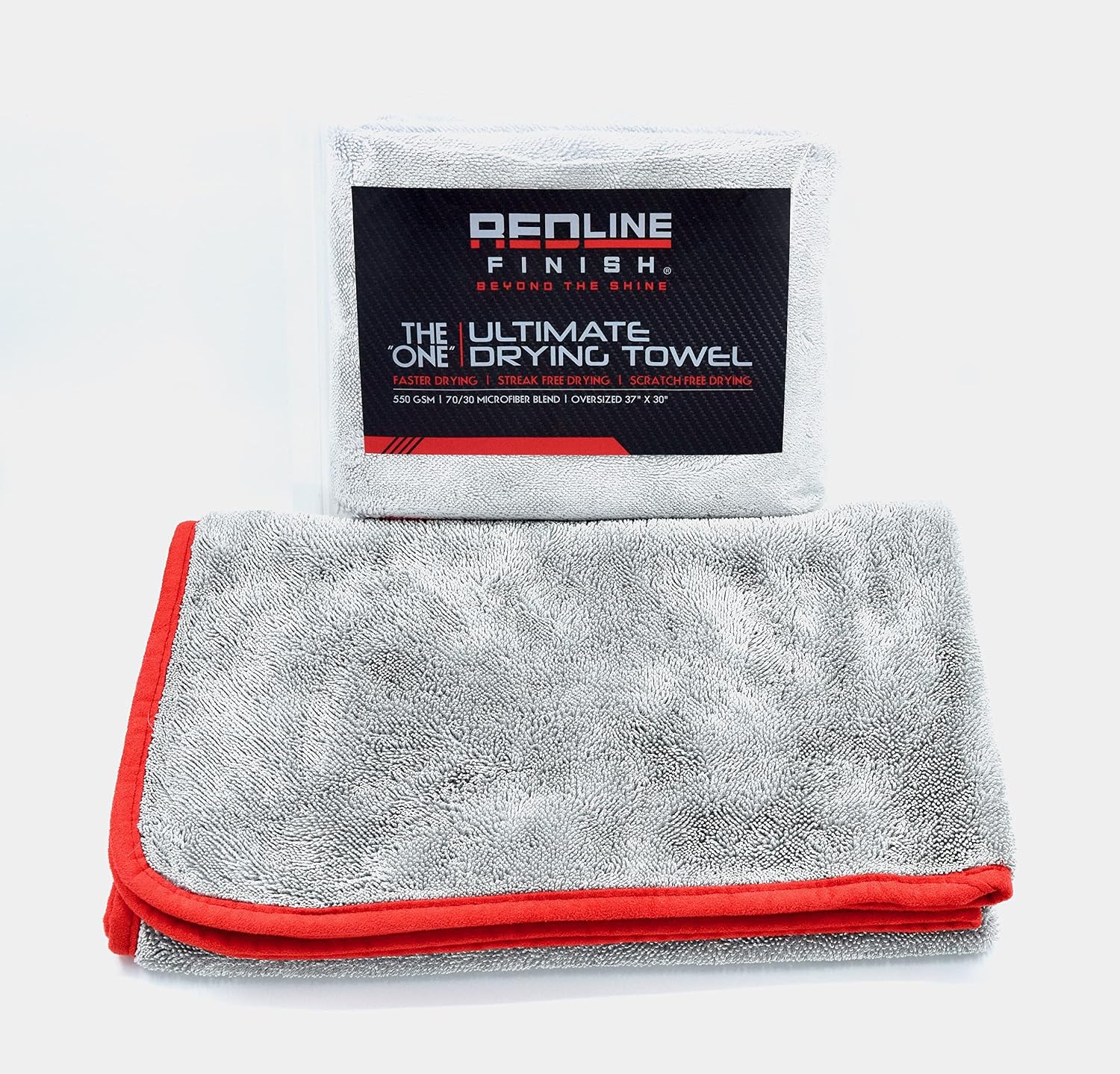 Redline Finish - The One Ultimate Microfiber Drying Towel - Extra Large 37 x 30 inches, Faster Drying, Scratch Free Drying