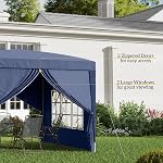 Outsunny 10'x10' Outdoor Pop Up Party Tent Gazebo Canopy with Carrying Bag (Blue)
