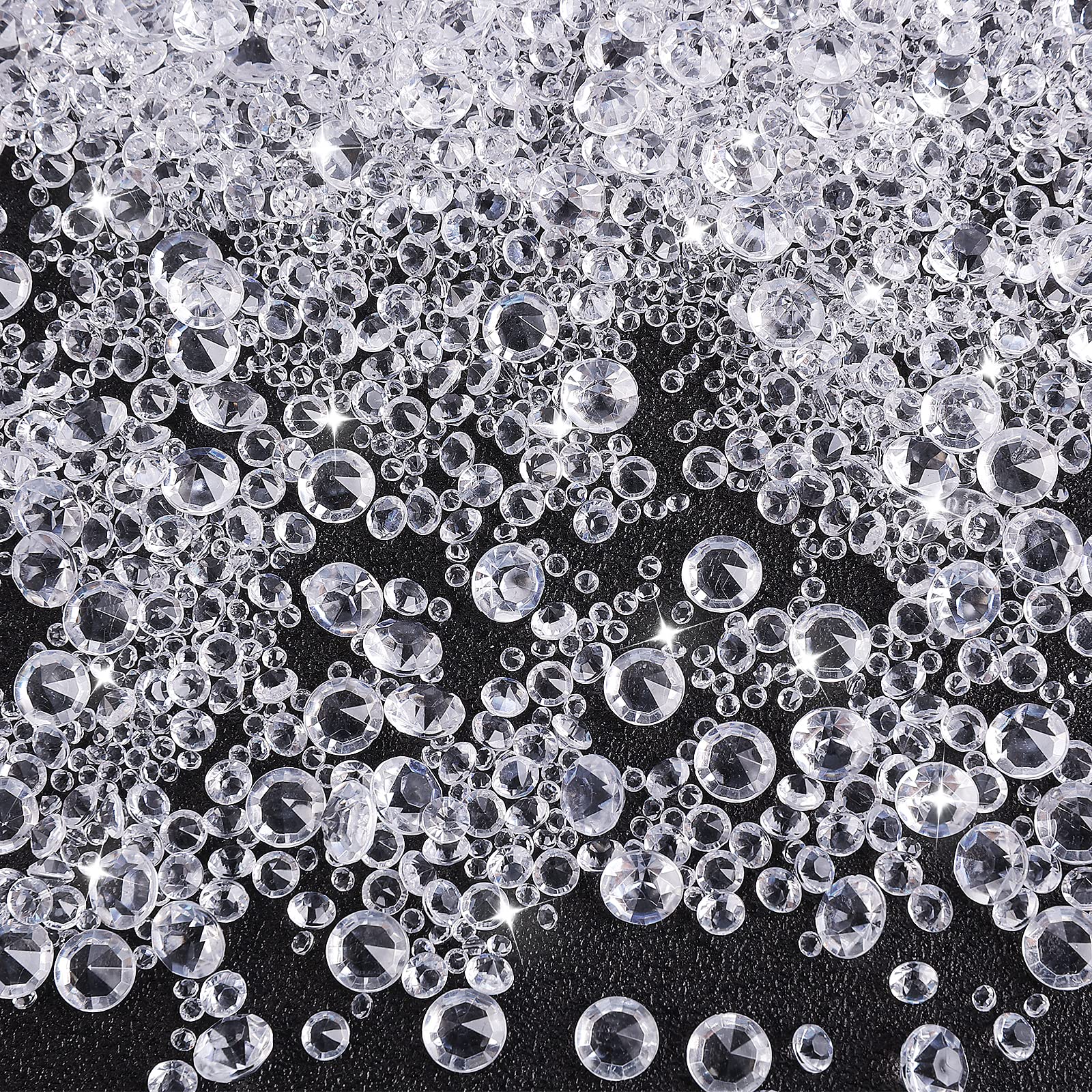 4000 Pcs Clear Diamonds Confetti Wedding Crystal Acrylic Gem Table Scatter Crystals In 3 Sizes Vase Fillers For Centerpieces Diamond Confetti Table Decorations Table Acrylic Crystal Scatter Gems