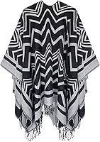 Vista 25 de Urban CoCo Poncho vintage de invierno para mujer, capa con borlas, chal envolvente