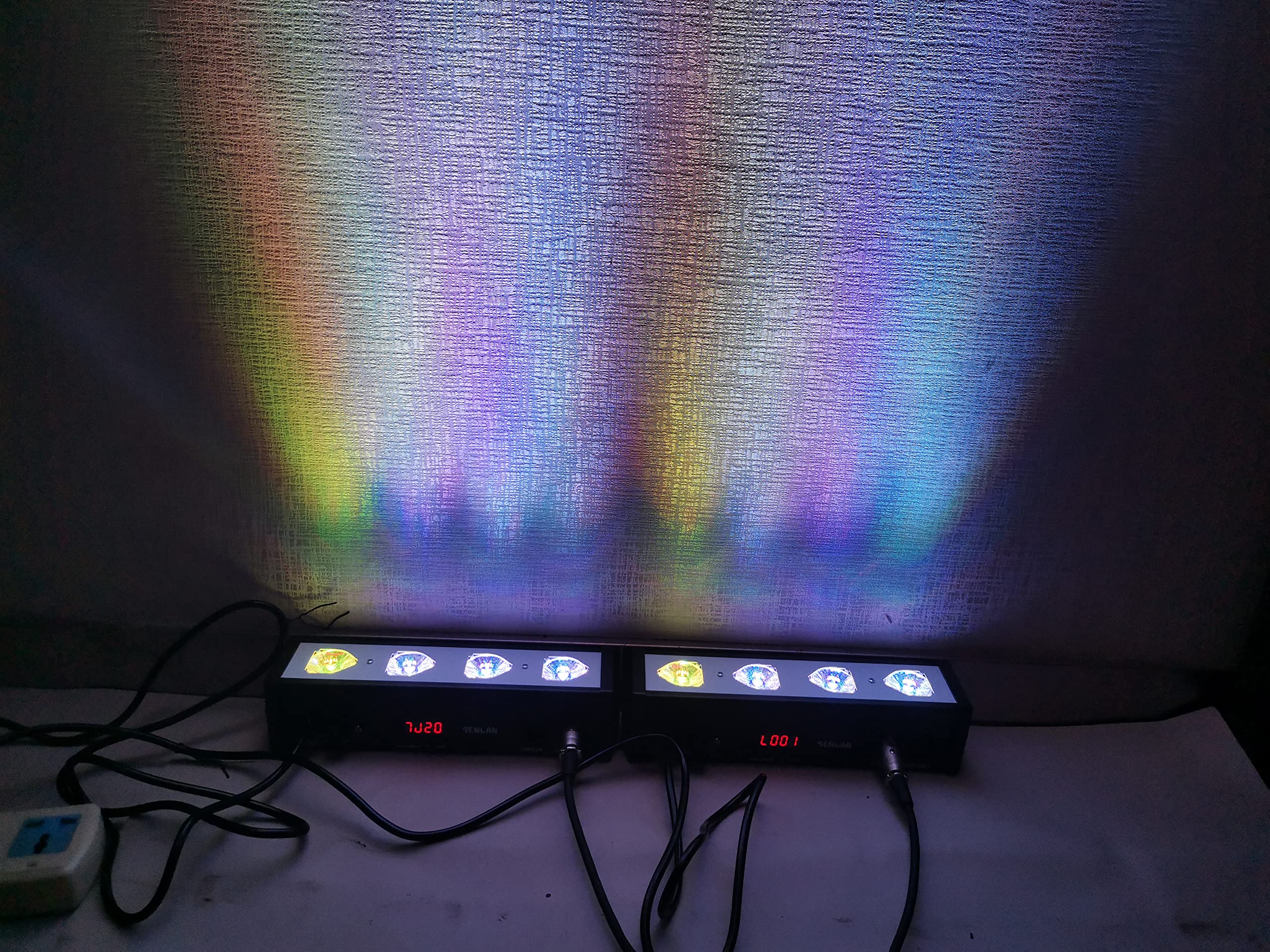LED Par Bar Stage Light, SENLAN 4 Pieces x 3 W Wall Washer RGB 3-in-1 LED and Full Aluminium House of 7th DMX512 for Disco/Party/Theatre