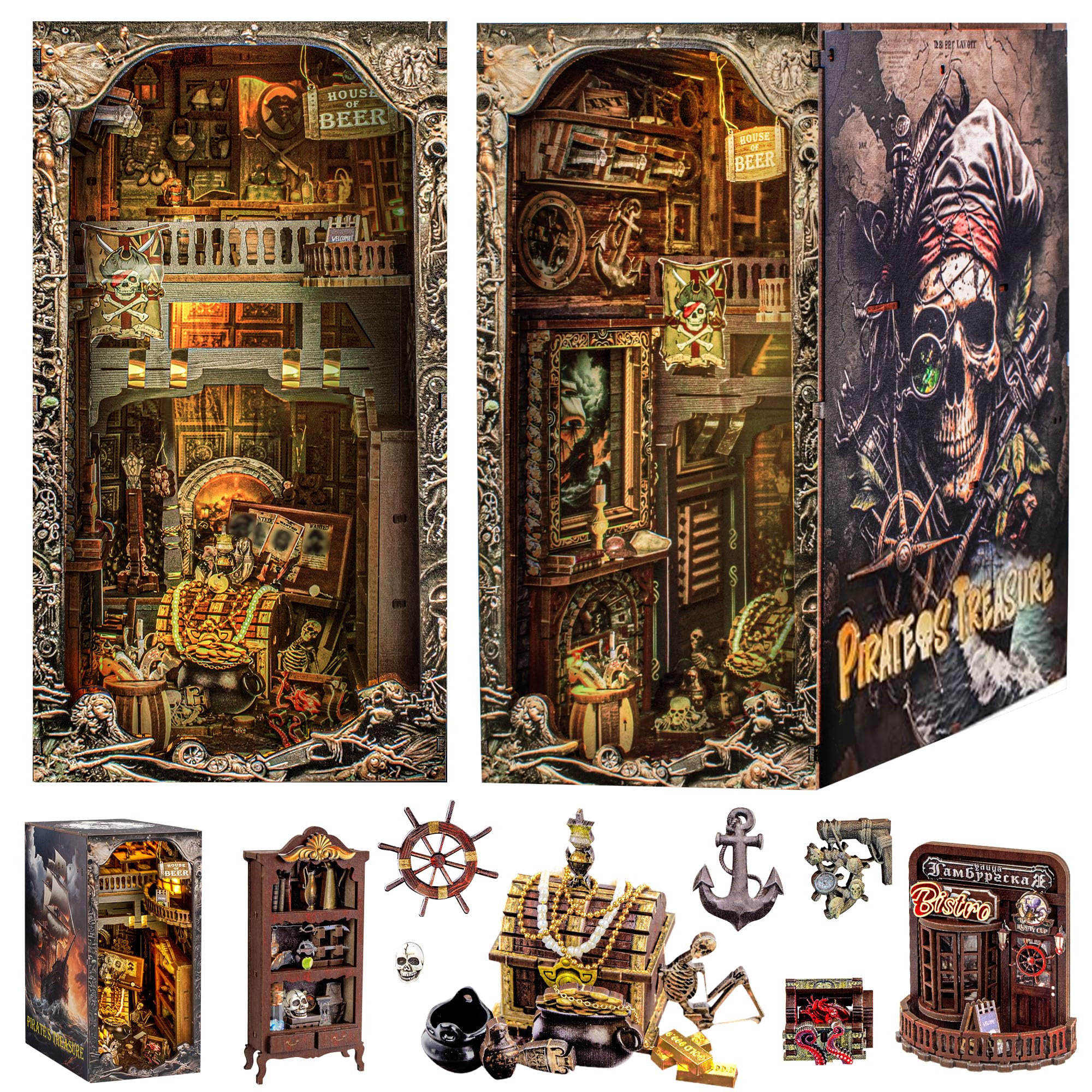 Amazon.com: Wimlade Book Nook Kits for Adults, 3D Pirate Ship