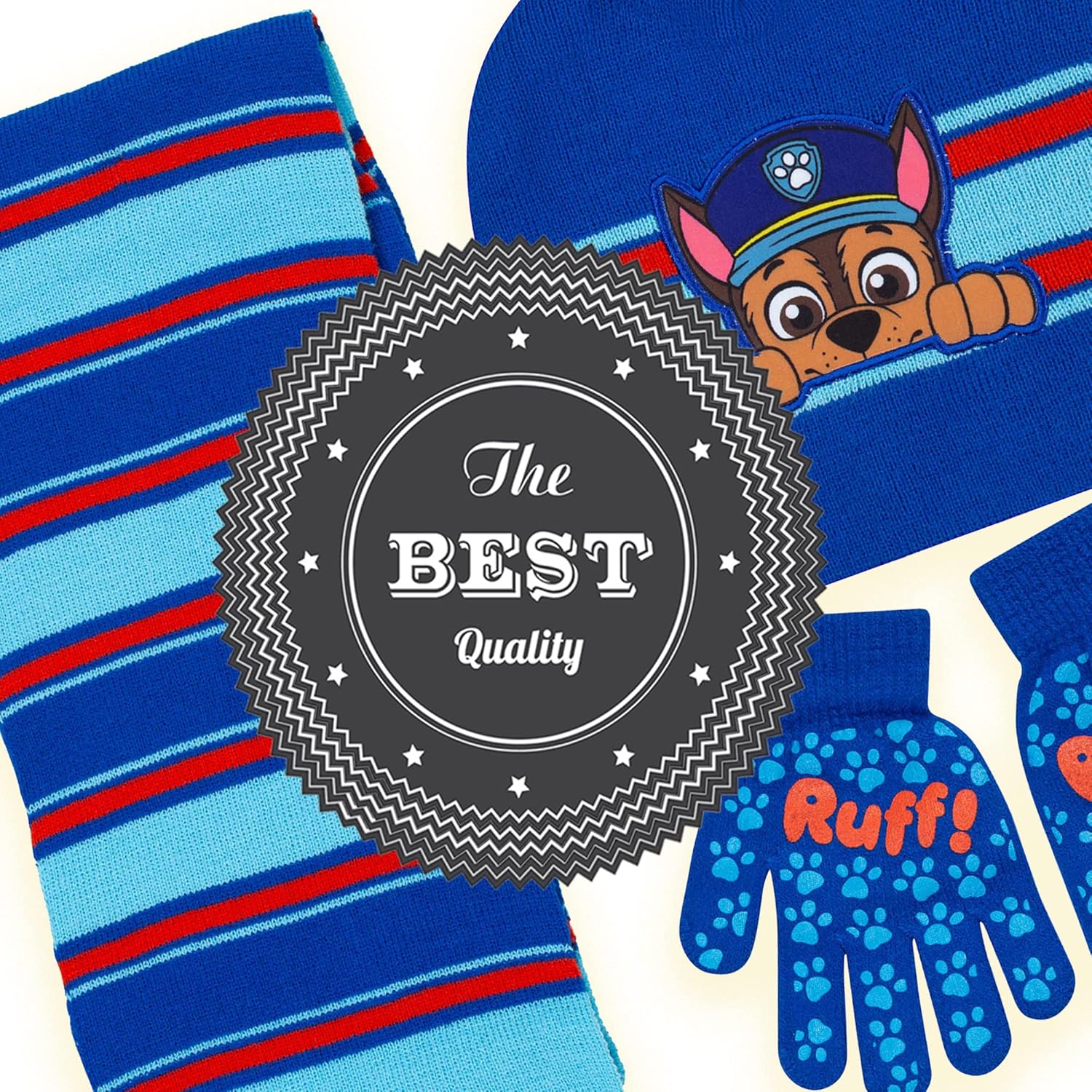 Nickelodeon Paw Patrol Chase Hat Scarf and Glove Set - Szie Boys 4-14 [4014] - Image 4