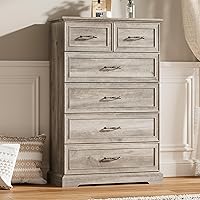 Vista 9 de Cómoda de 3 cajones para dormitorio, cómoda de madera de 24 pulgadas de ancho, cómoda rústica de granja con cajones grandes y asas de metal