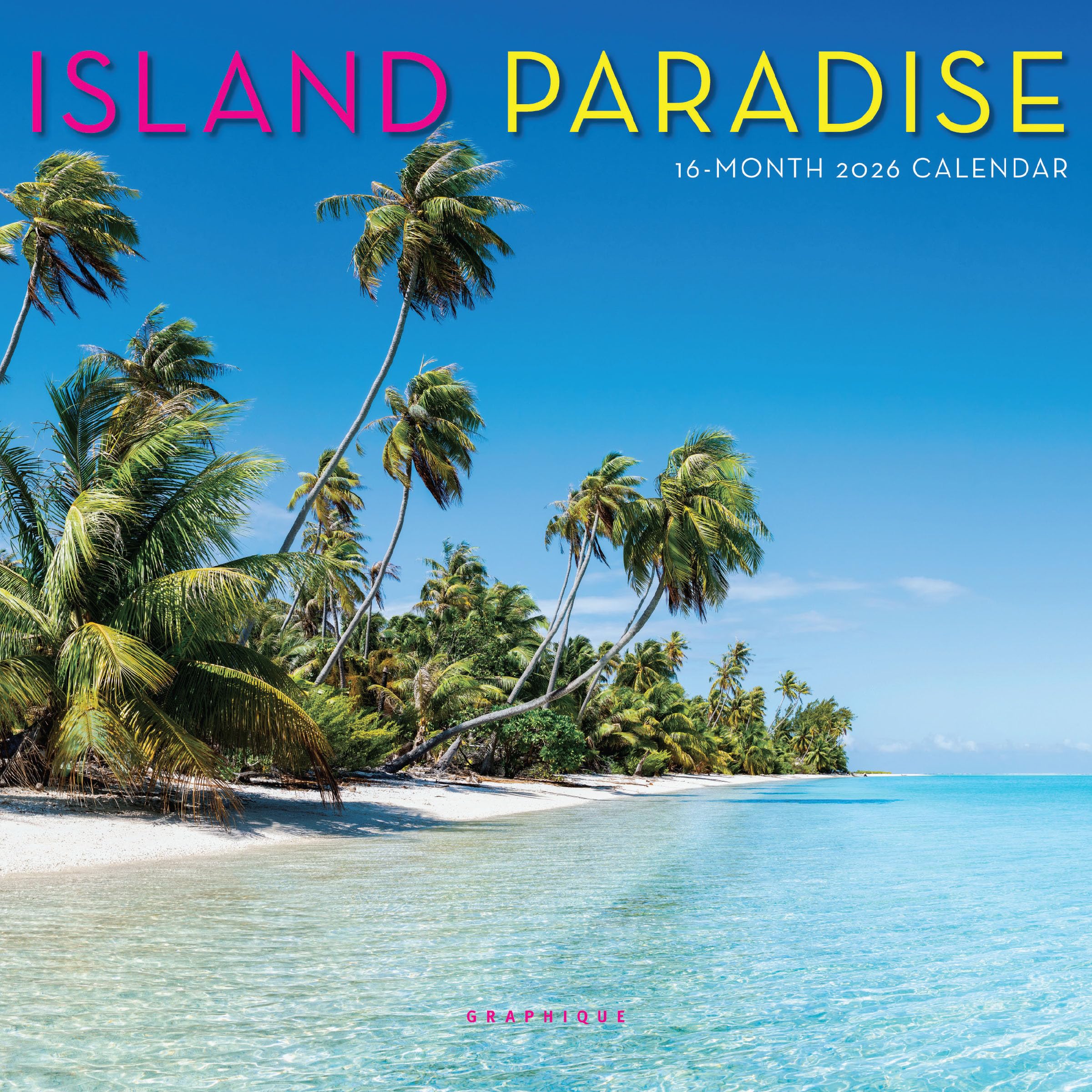 Graphique 2026 Island Paradise Mini Wall Calendar | 7” x 7” | Thick Paper | Home & Office Organizer | Large Monthly Grid | 3 Languages & Marked