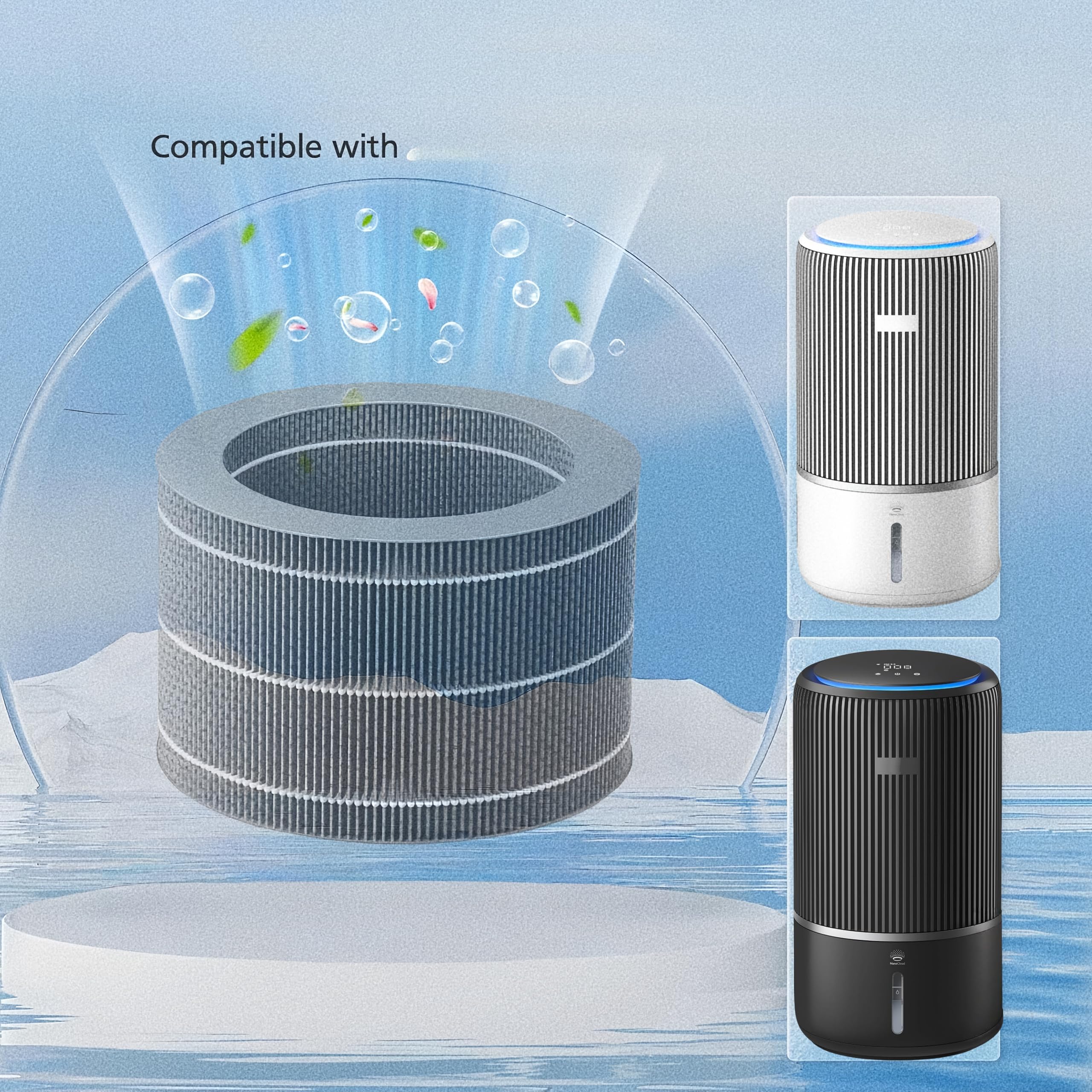 Lot de 2 filtres d'humidification FY3400 compatibles avec Philips 3400 Series AC3420 et AC3421 2 en 1 pour purificateur d'air et humidificateur d'air FY3401/00 (AC3420/10, AC3421/13)