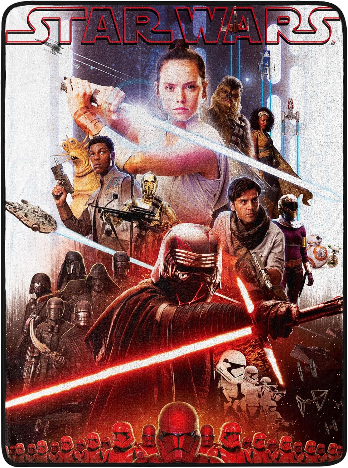 Northwest Star Wars Micro Raschel Throw Blanket, 46" x 60", Retro Collage