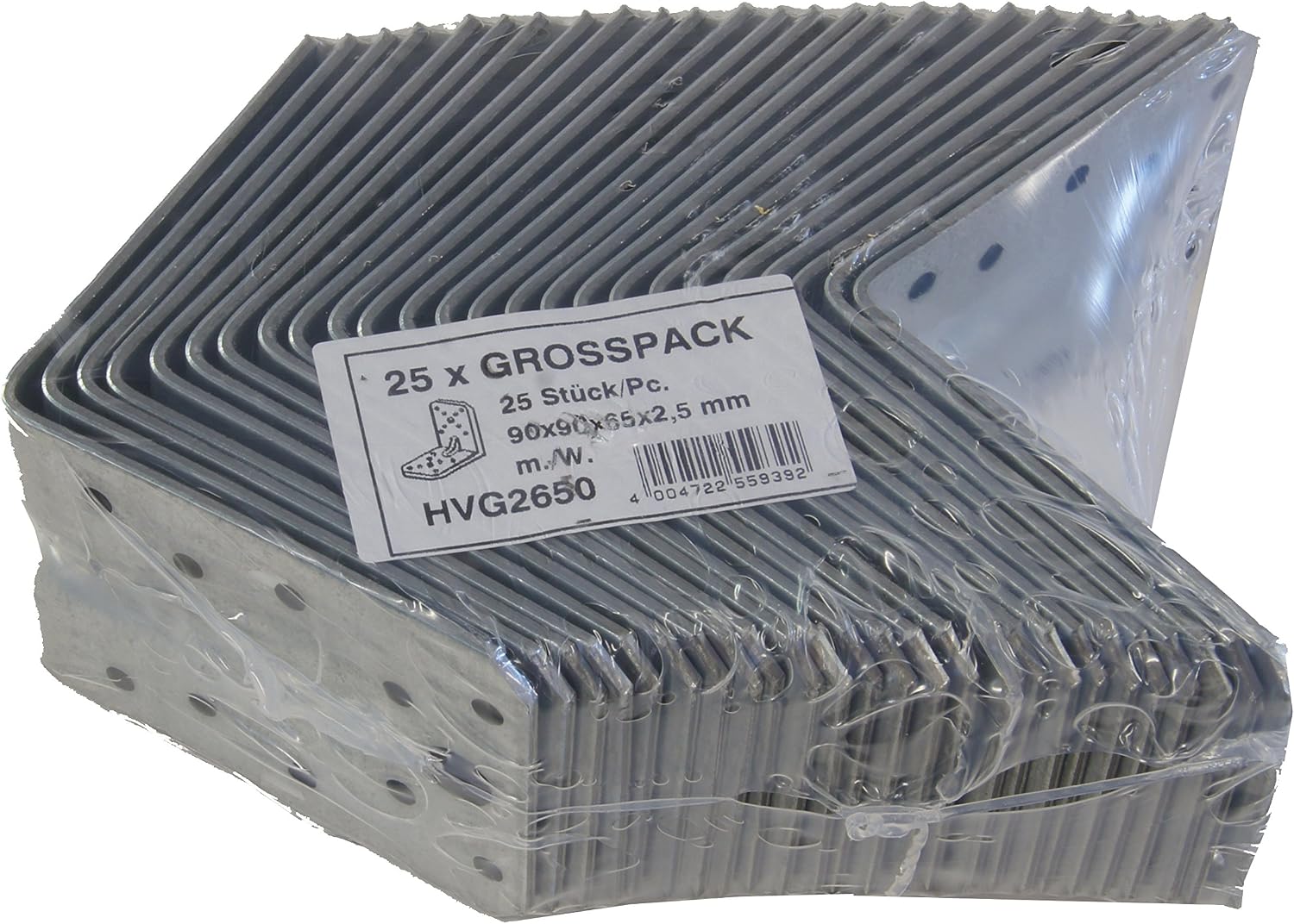 CONNEX HVG2650 90 x 90 x 65 x 2.5mm Angle Connector (25 Pieces), Multicoloured, 90 x 90 x 65 mm, 25 Stück - Image 3