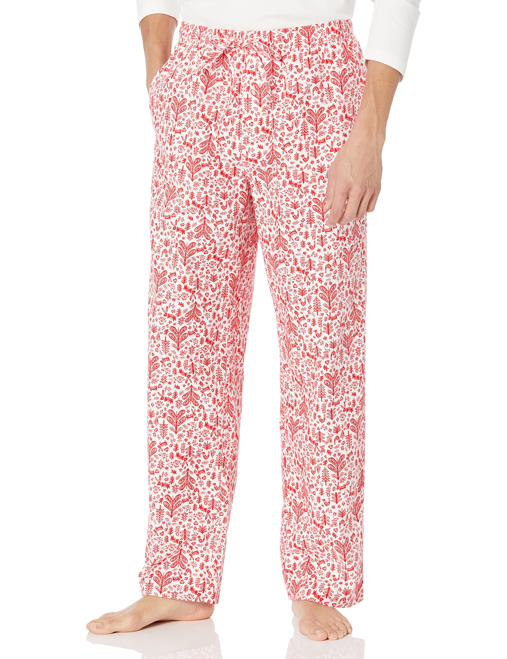 Amazon Essentials Men's Breathable Flannel Pajama Pant (Available in Big & Tall), White Forest, XX-Large