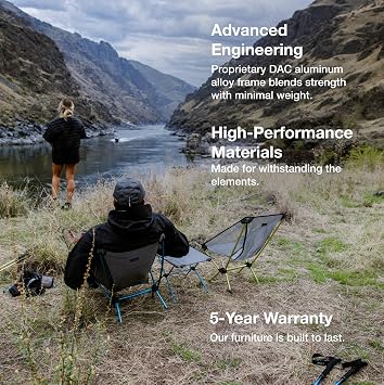 Helinox Chair Zero LT, 1.12 lbs Lightweight Camping Chair, Durable Ripstop, Compact Size, Portable and Packable Seat, Strong and Ultralight Frame, Backpacking Travel Essential, Cyan