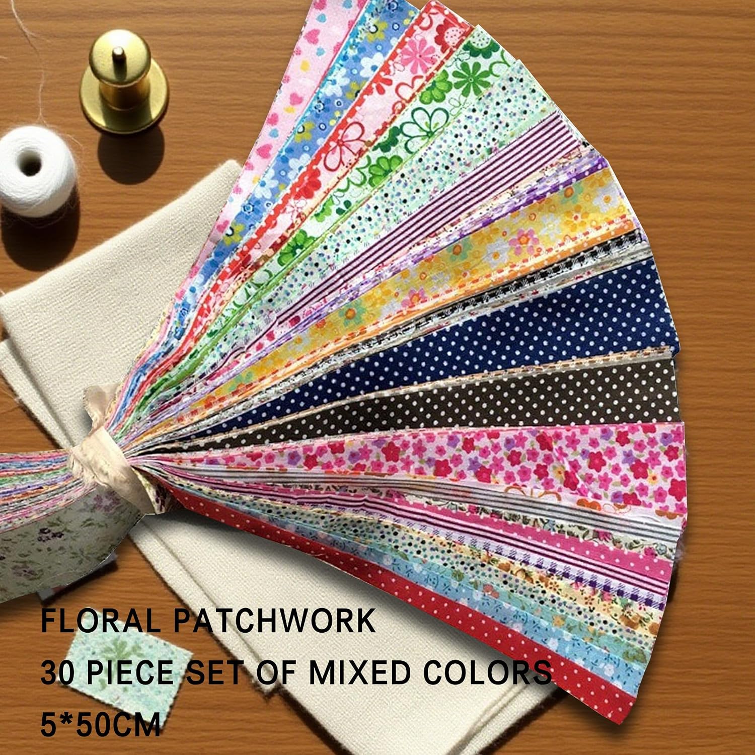 30Pc Quilting Fabric Squares, 2*20In Twill Printed Cotton Patchwork Fabric image 3