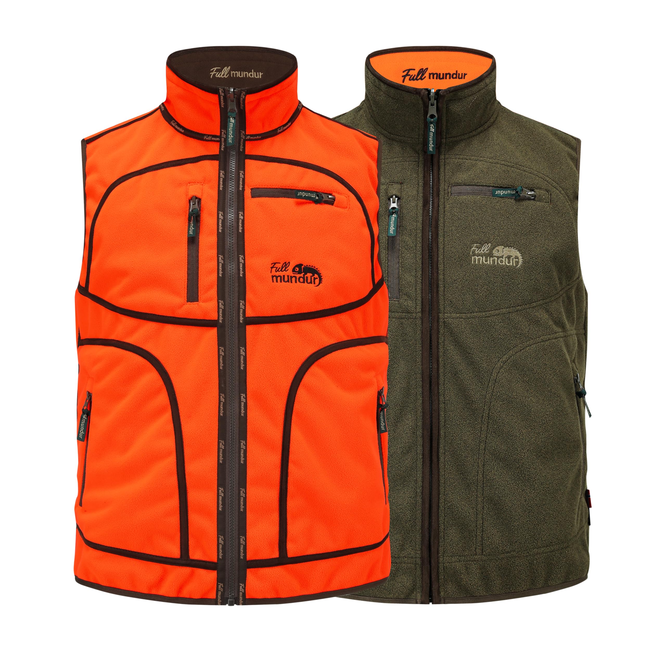 Blaze Gilet da caccia reversibile antivento e impermeabile da uomo con motivo mimetico arancione