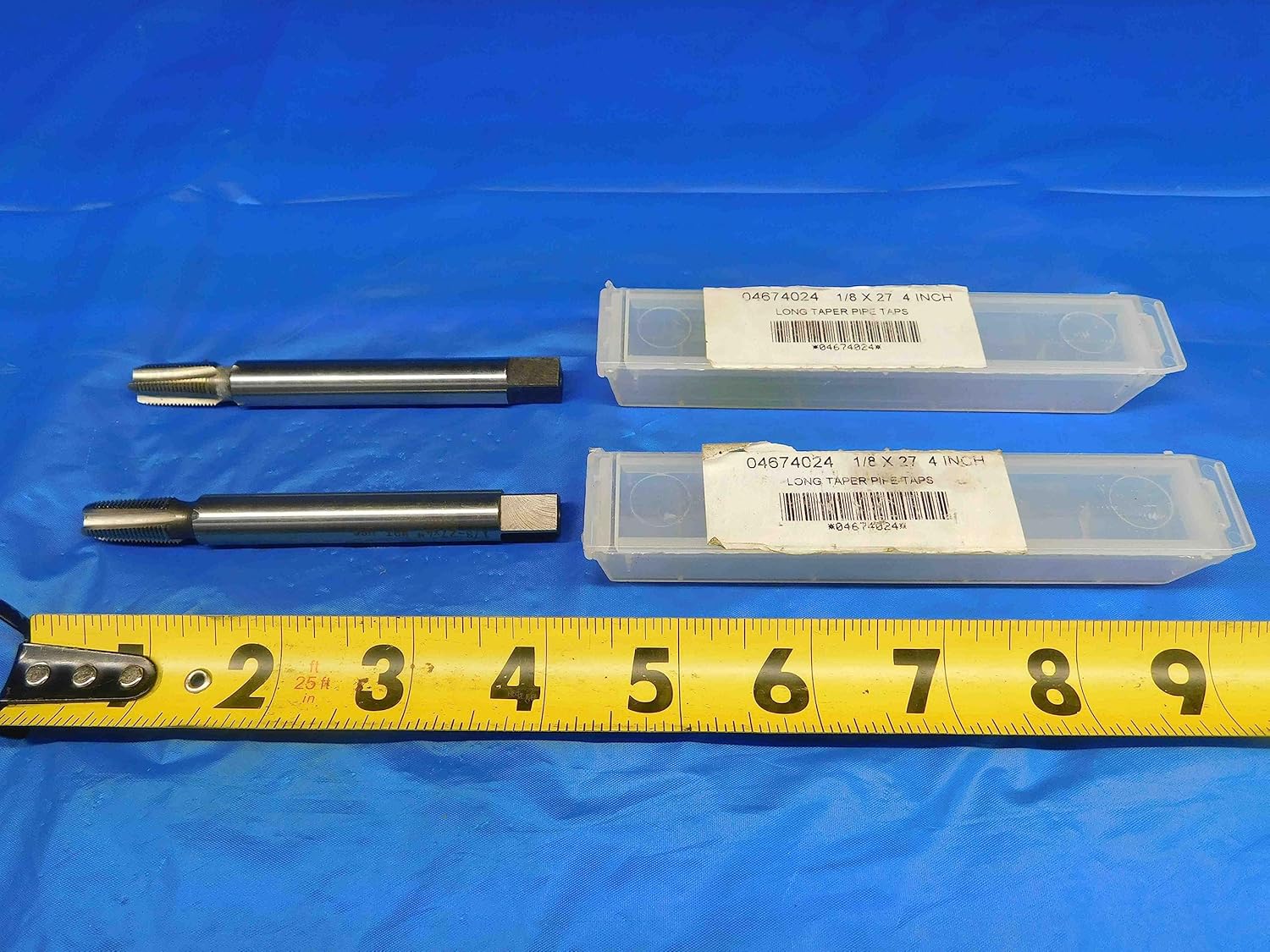 2PCS 1/8 27 NPT HSS Pulley Taper Pipe TAP 4 Straight Flute .125 Made in Bosnia - HS0216CP2