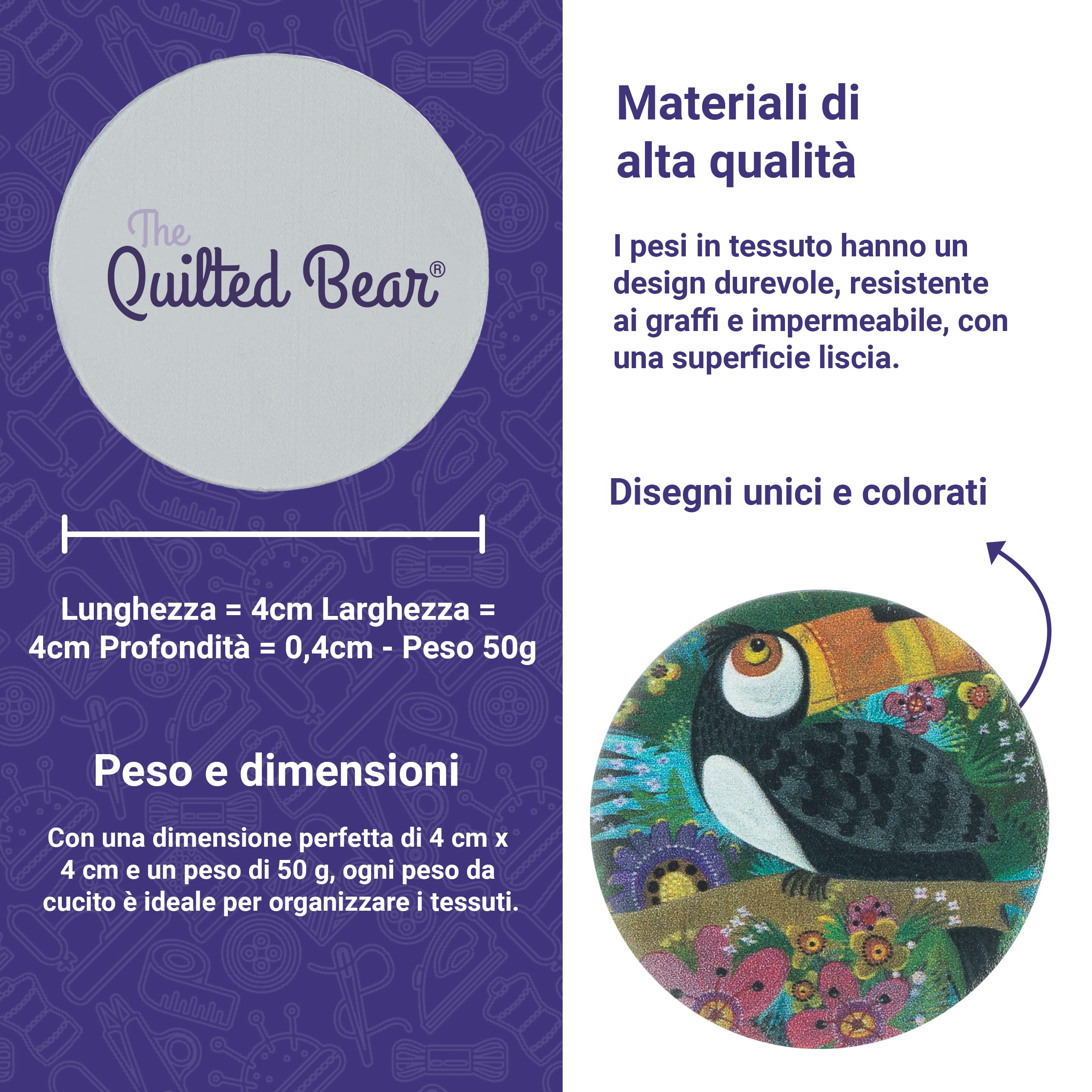 The Quilted Bear Pesi da sartoria resistenti ai graffi per modelli di cucito Kay Widdowson Animali