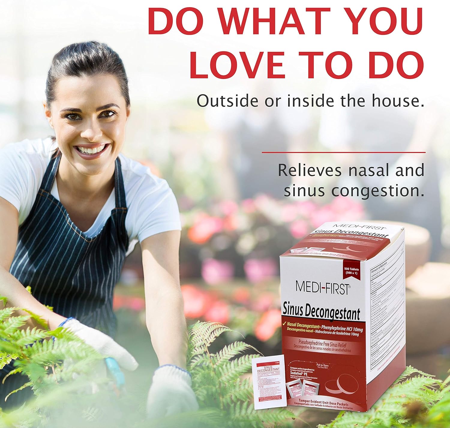 Medi-First Sinus Decongestant, Nasal Decongestion Pills - 1 Box of 500 Tablets : Health & Household