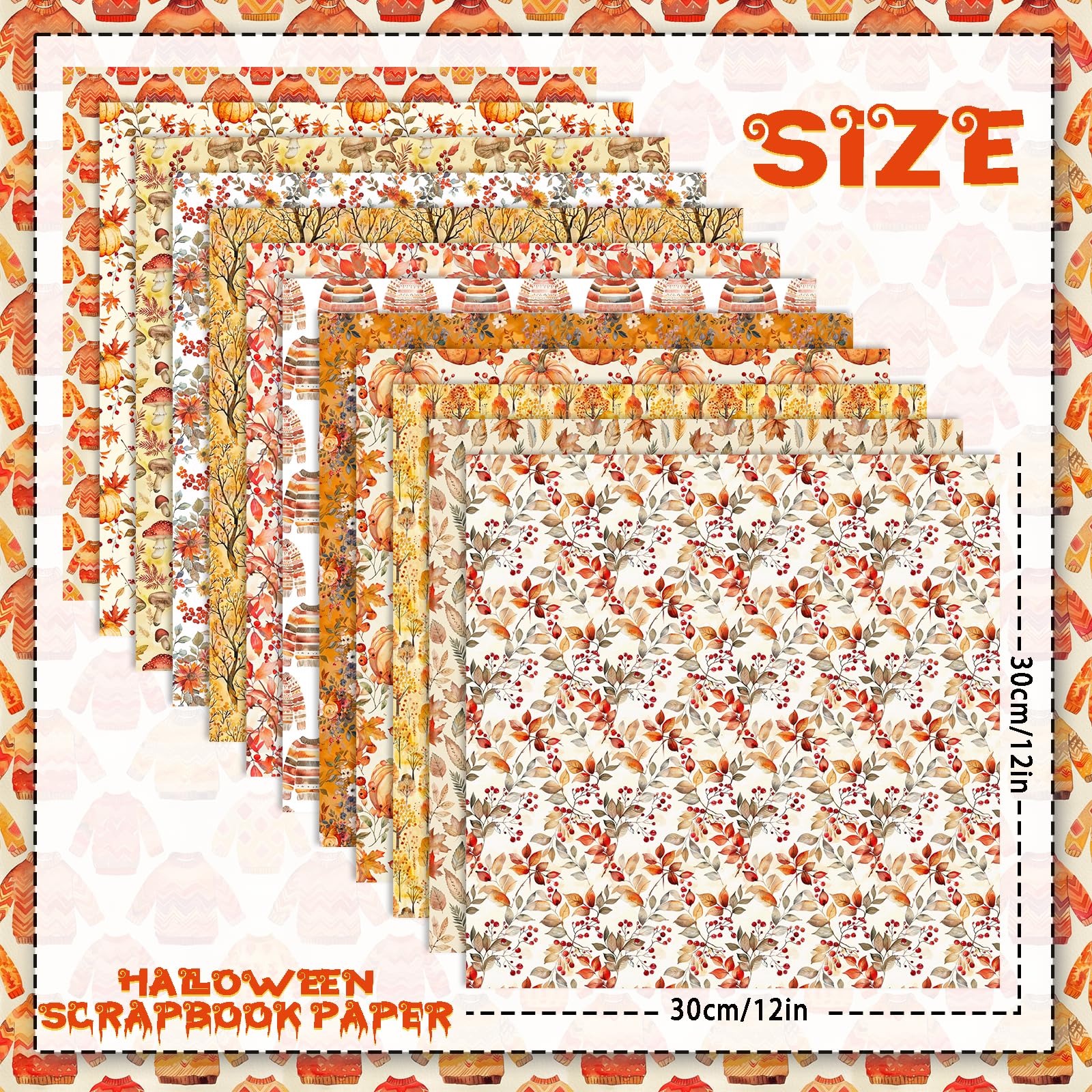 24 arkusze jesiennych liści papieru do scrapbookingu, leśne tło, pakiet dyń, dekoracyjny papier rzemieślniczy, składany, na jesień, do tworzenia kartek na Święto Dziękczynienia, dekoracja albumu