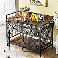 Vista 7 de COZPAW Mueble de Jaula Grande para Perros, Perrera de Madera de 48 Pulgadas para Perros Extra Grandes, Muebles Resistentes para Perros, Jaula