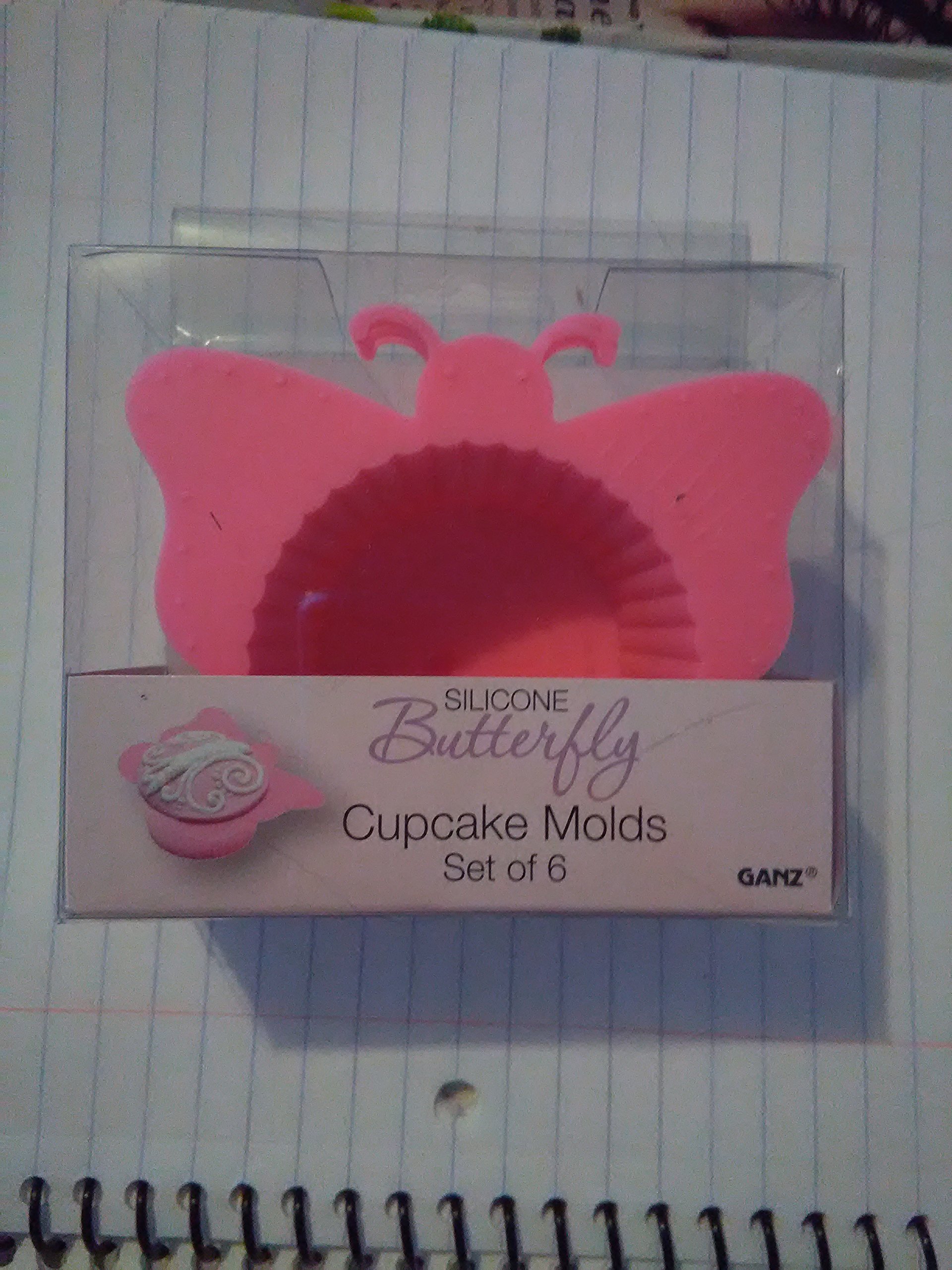 Juego de 6 moldes de silicona para cupcakes de mariposa