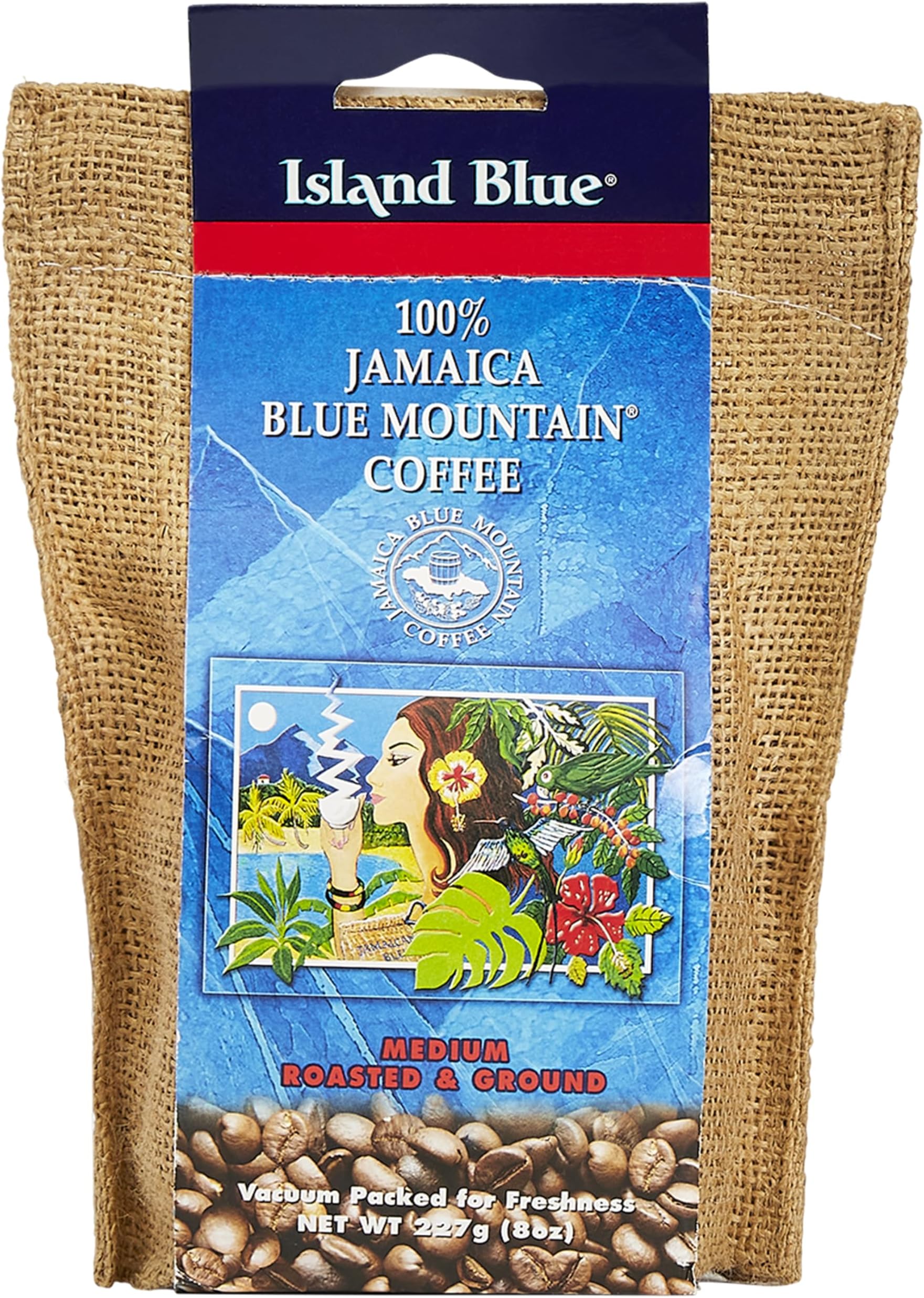 Island Blue -100% Jamaica Blue Mountain Ground Coffee (1/2-lb Bag)