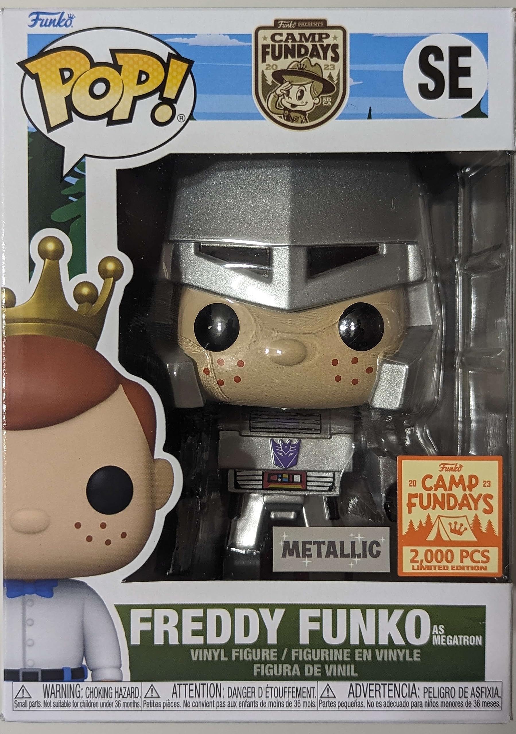 【超希少品】Freddy Funko フレディ ファンコ as Megatron Amazon.com: Funko Pop! Freddy as Megatron Metallic 2023 Camp