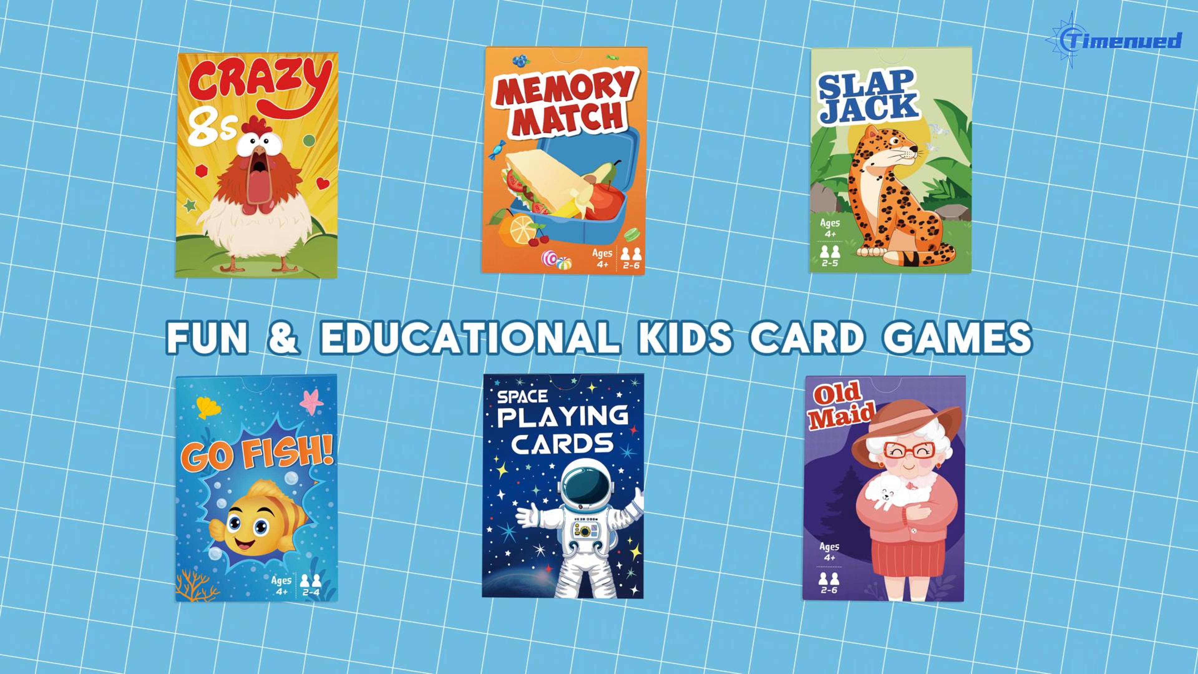 Amazon.com: Card Games,6 Decks,Go Fish,Old Maid,Crazy 8s,Memory