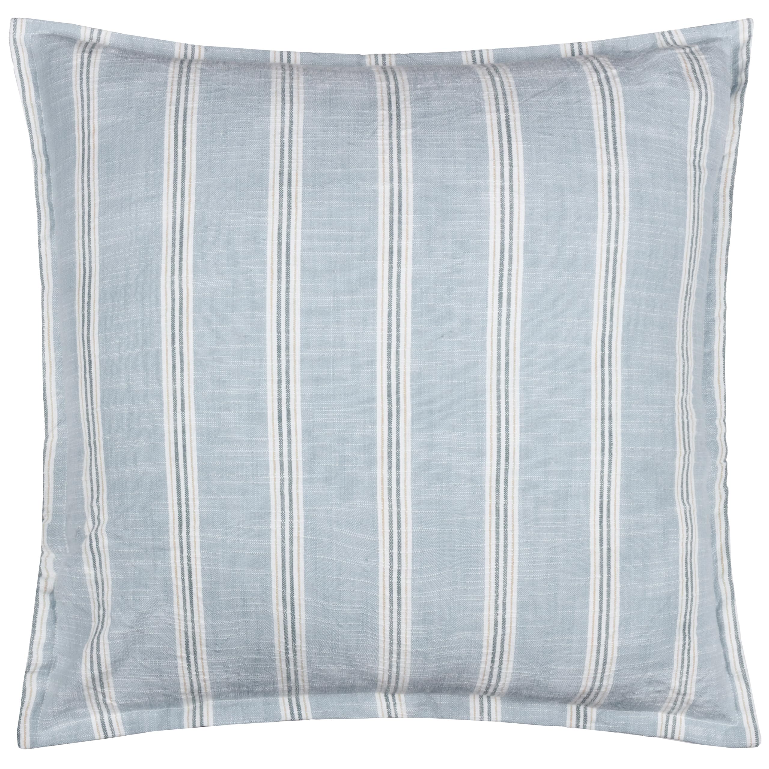 furn. Wylder Abersoch Stripe Cushion Cover – Nautical Stripe Coastal Cotton Decorative Case (Sail Blue – 50x50cm)