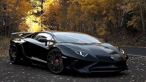 Iconic Arts Laminated 42x24 Poster Negro Lamborghini Aventador 4k HD HDbmw Chevrolet Lamborghini Porsche mclaren Lexus Toyota 4k hd Cars HDdmc