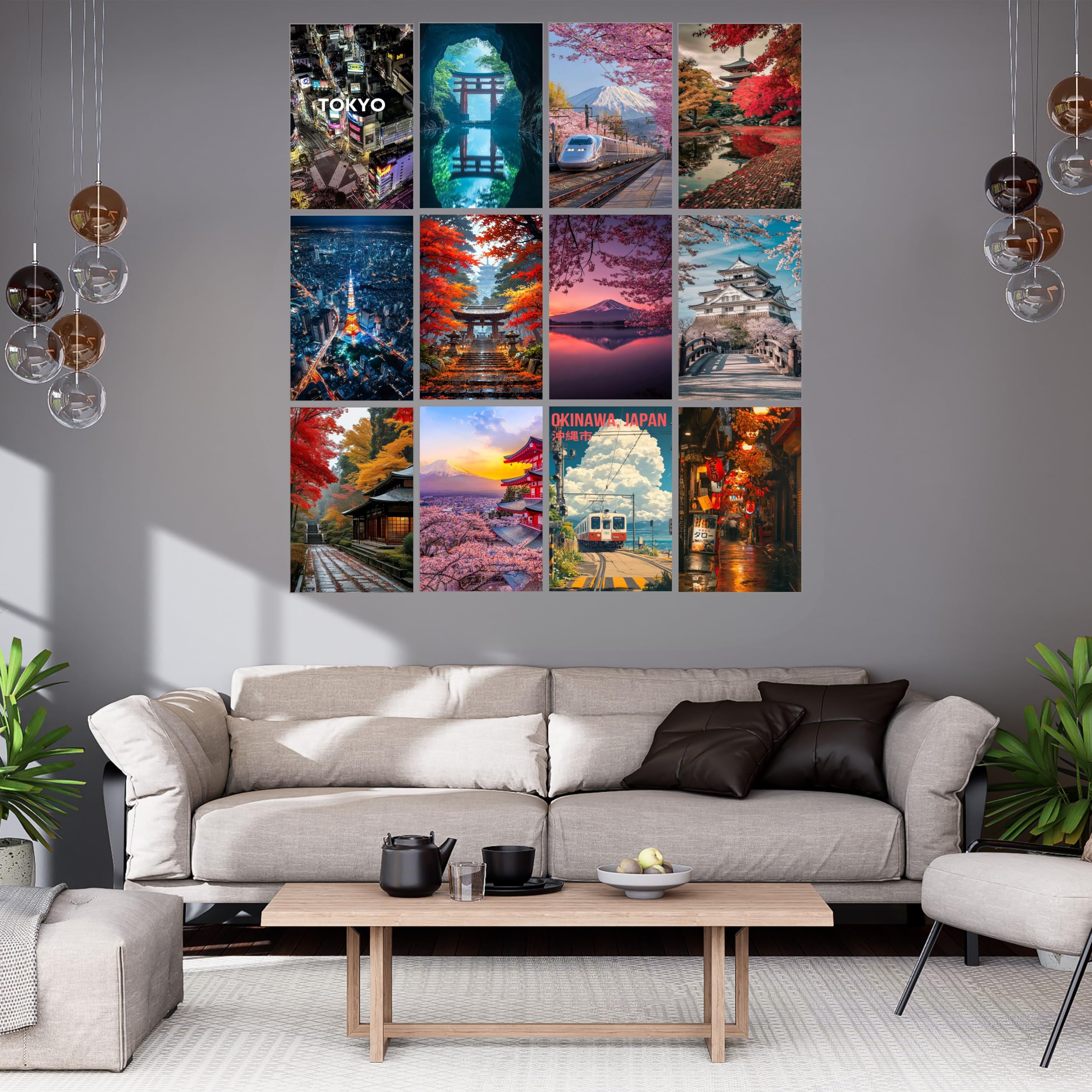DREAM WORLD DECOR “Japan Wall Art Set of 12 | Tokyo, Kyoto, Mount