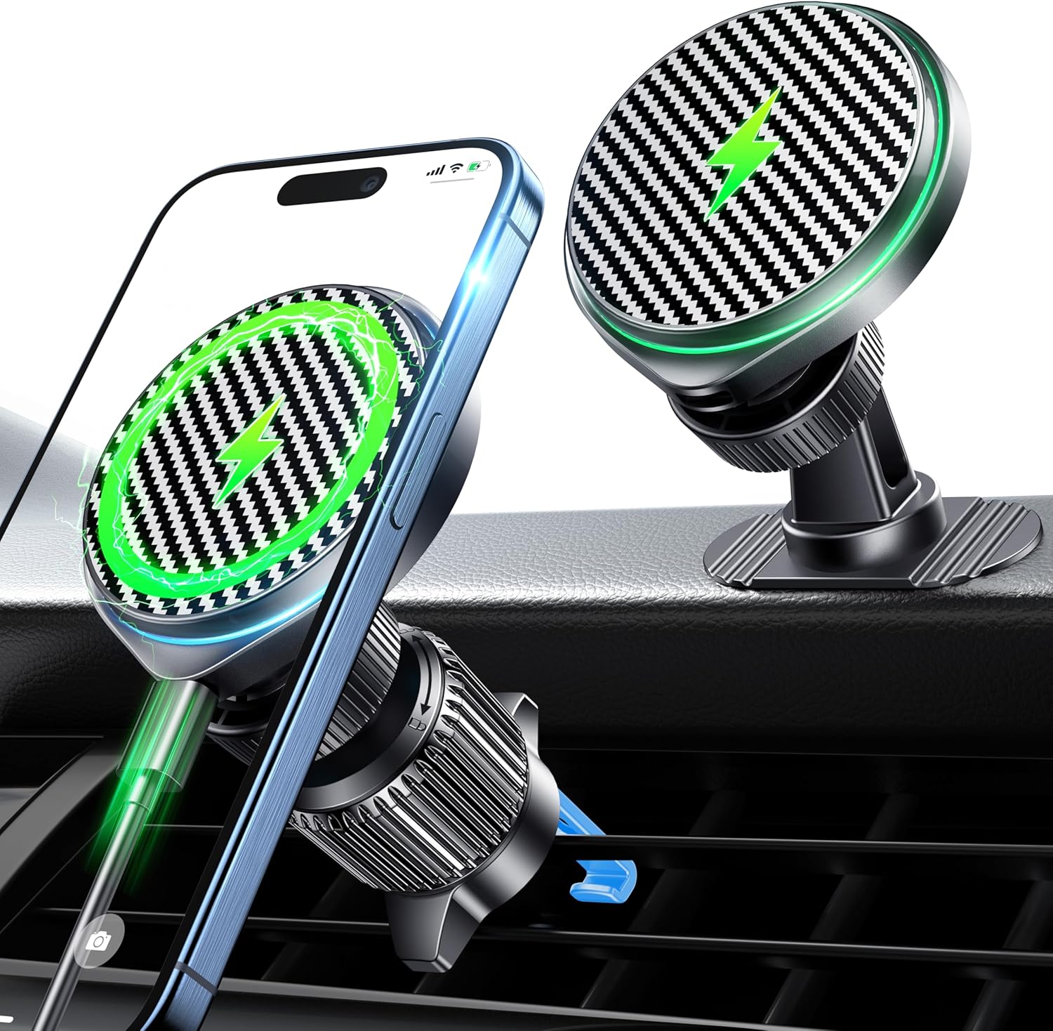 Qifutan for 15W Magsafe Car Charger Fast Charging Automotive Ultra Magnetic Car Phone Holder Dashboard Vent Wireless Car Charger Fits for iPhone 15 14 13 12 Pro Max Android Smartphone Qifutan for 15W Magsafe Car Charger Fast Charging Automotive Ultra Magnetic Car Phone Holder Dashboard Vent Wireless Car Charger Fits for iPhone 15 14 13 12 Pro Max Android Smartphone