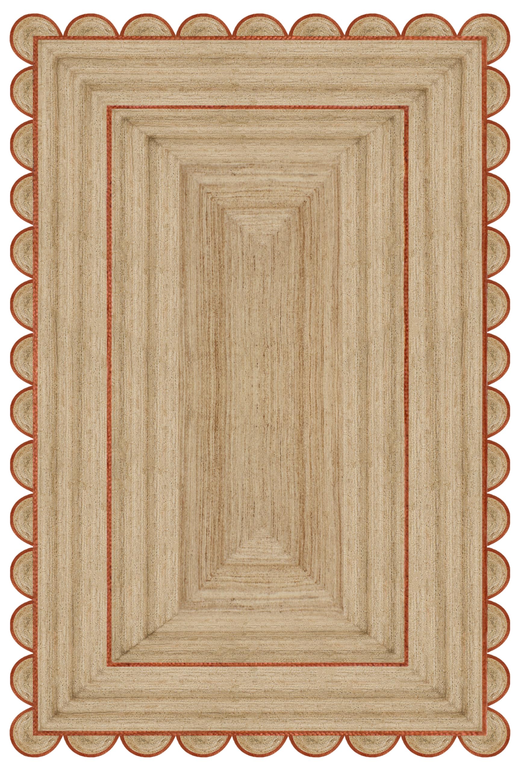 Tapis en jute naturelle Kilim orange 90cm pour une ambiance ferme et bohème au salon