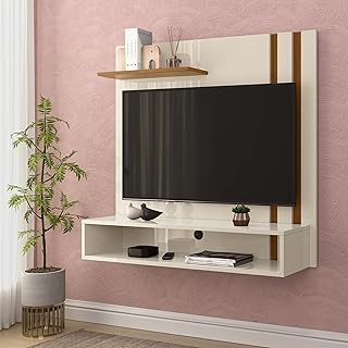 Rack Painel Para Tv 32 Polegadas LIgth Dubai Wood Luxo Oferta dia das Mães- Off White/Freijó