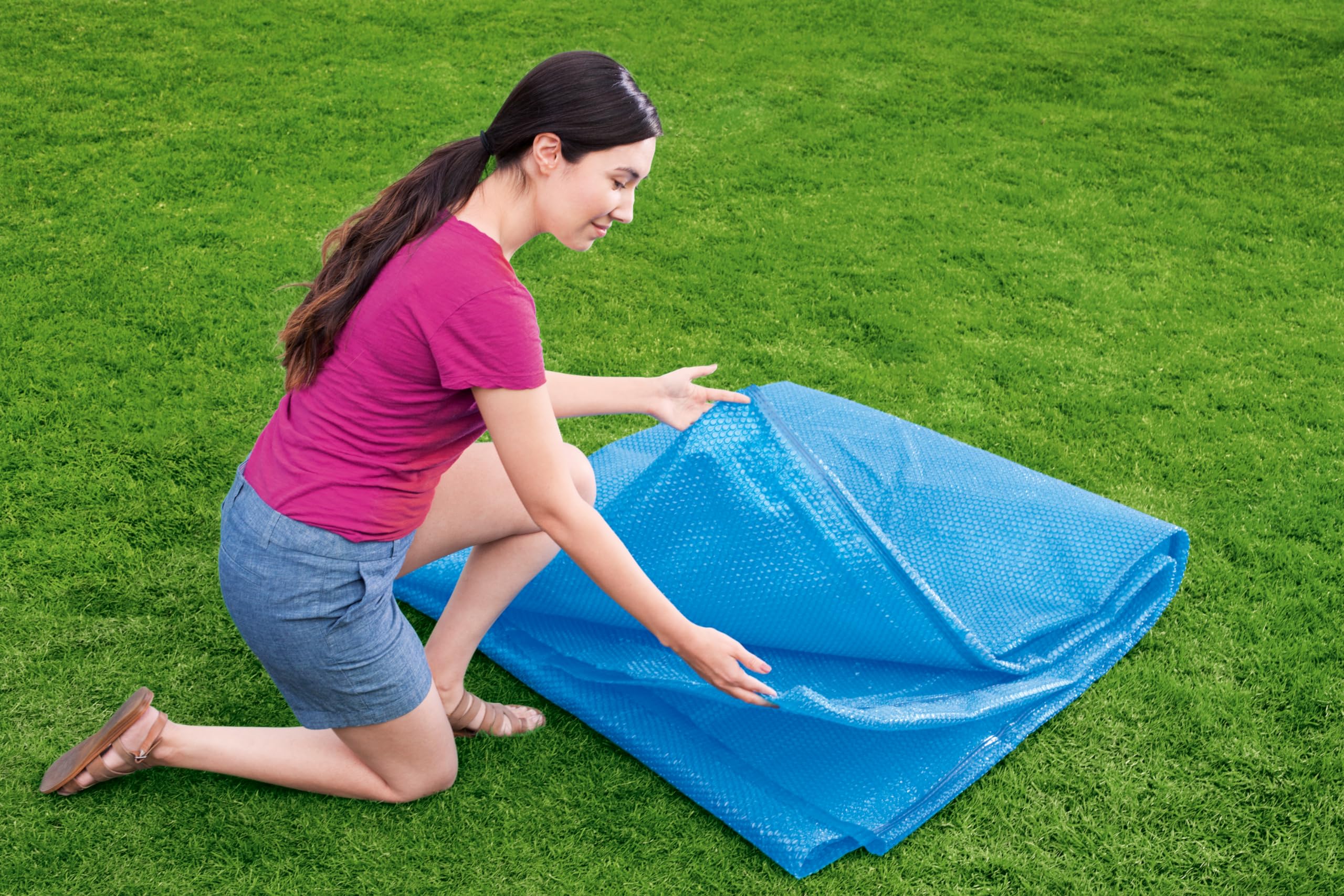 BESTWAY Cobertor Solar Redondo Ø527 cm para Piscinas Redondas de Ø549 cm Azul