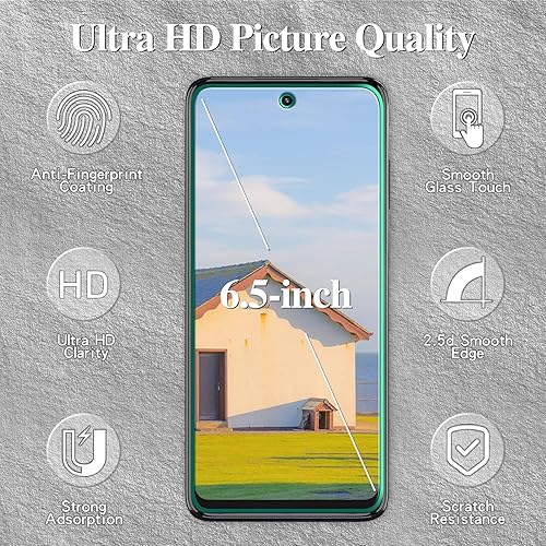 Miniatura 2 de Kesuwe Paquete de 3 protectores de pantalla para Motorola Moto G 5G 2022 de vidrio templado (solo modelo 2022), antiarañazos, dureza 9H, sin burbujas