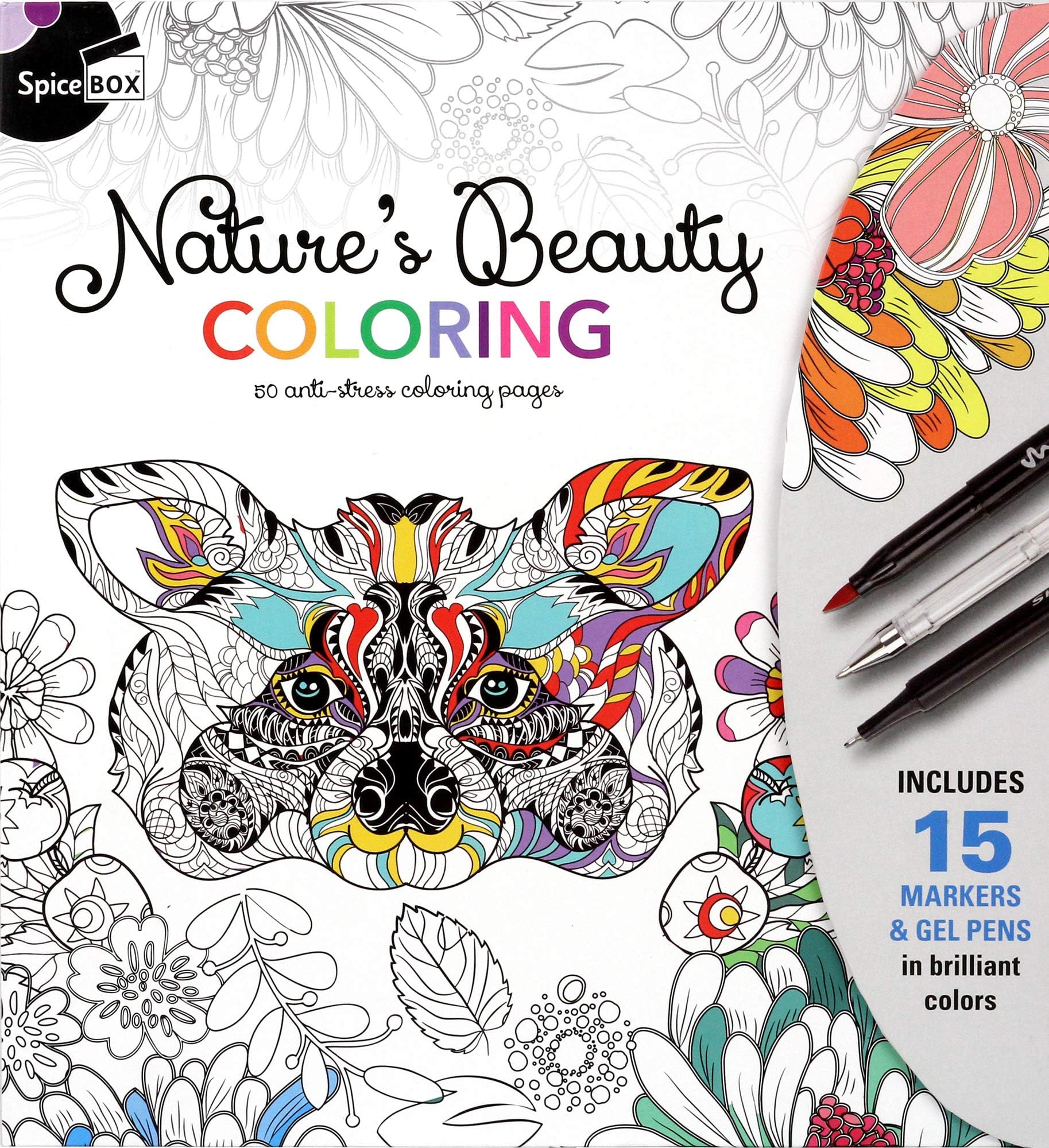 Spice Box Sketch Plus Nature's Beauty Coloring Kit, 10029